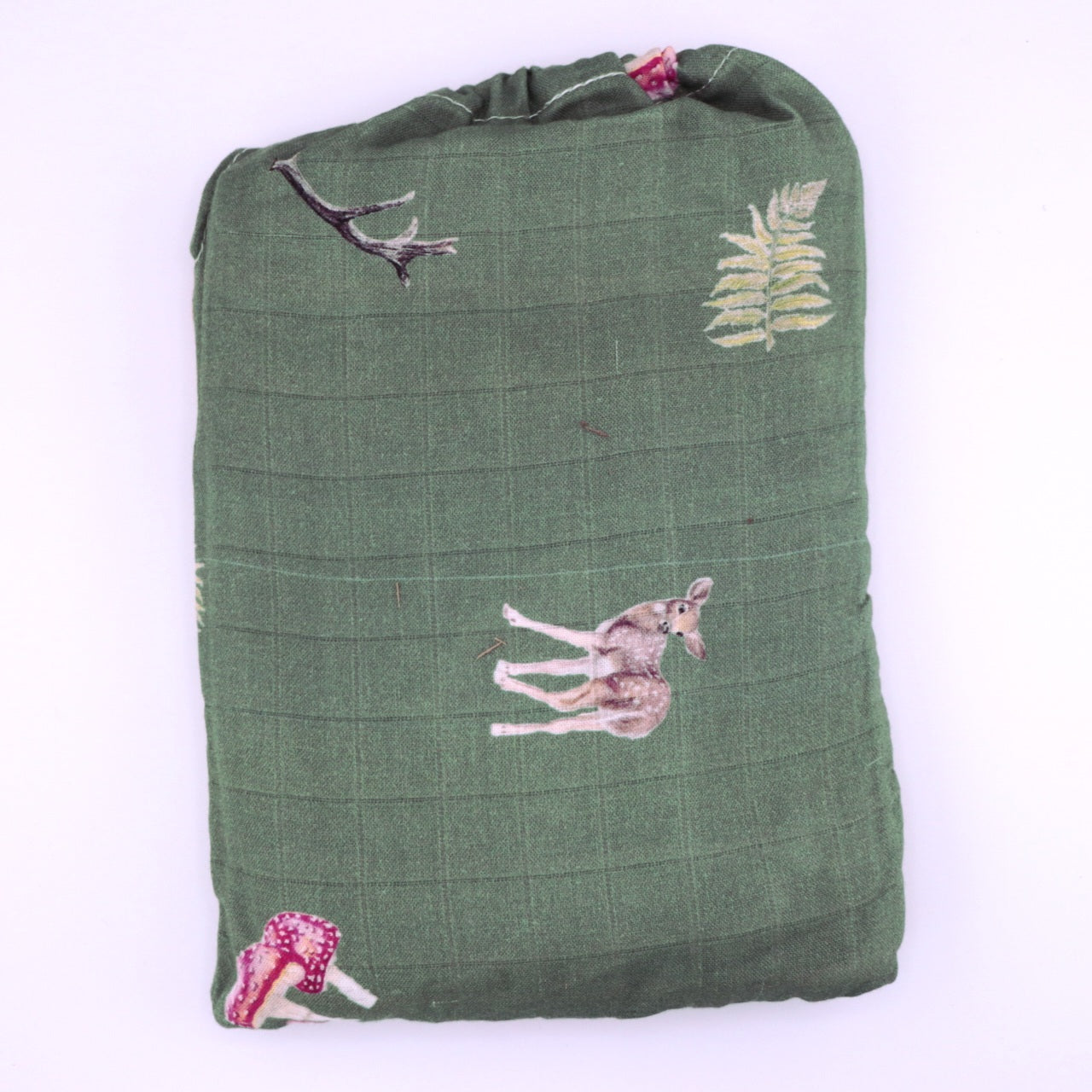 Whimsical Forest Green Bamboo Muslin Wrap