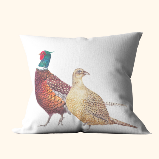 Pheasant Pair - Cotton Canvas Cushion