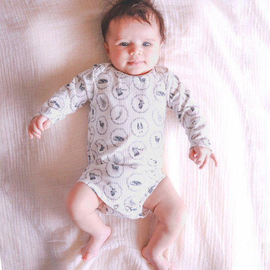 Little Hunter- Whimsical Ferns Long Sleeve Bodysuit