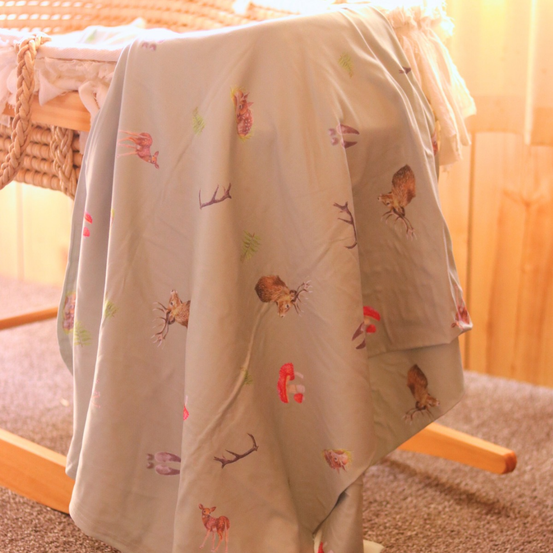 Whimsical Sage Stretchy Bamboo Swaddle Wrap + Beanie