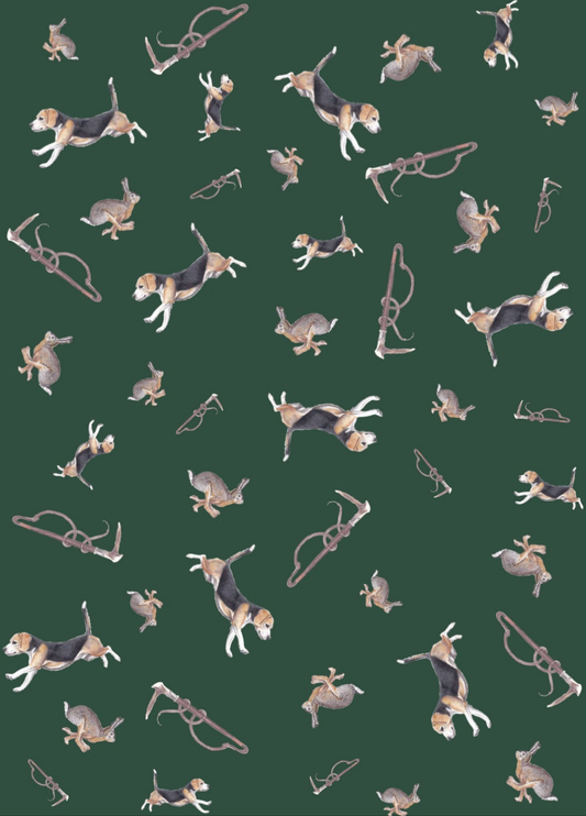 Tally-Ho Multi Print NZ Tea Towel - Hunter Green