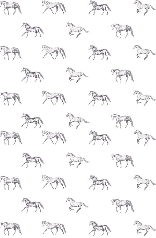 Vintage Horses Multi NZ Tea Towel - White