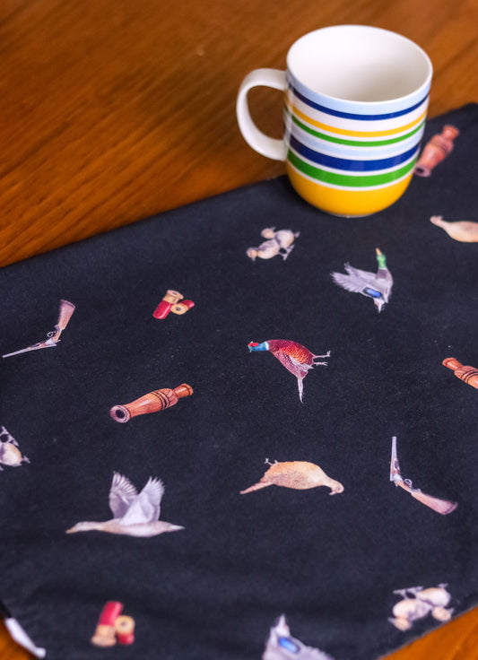 Duck Shooting Multi NZ Tea Towel -Black