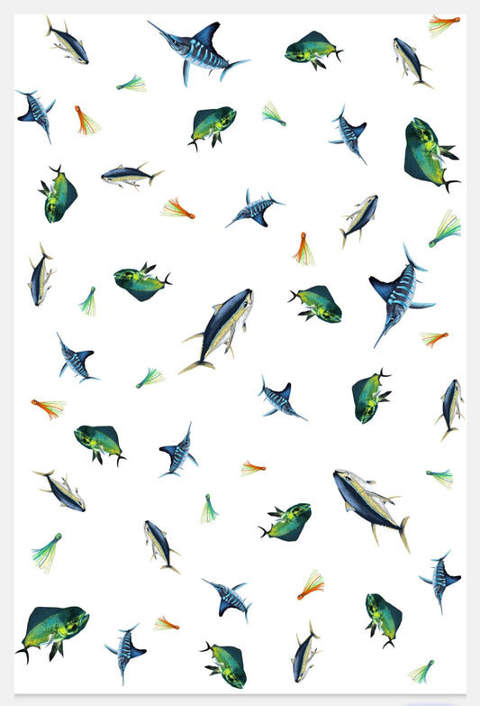 Big Game Fishing NZ Multi Print Tea Towel