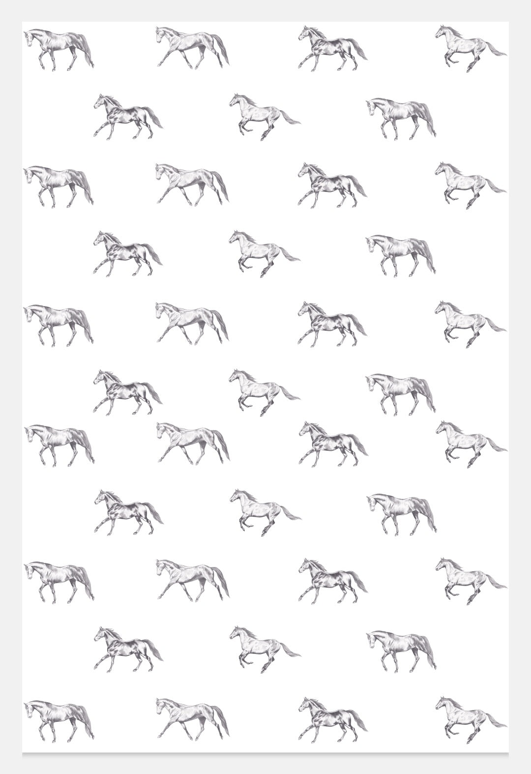 Vintage Horses Multi NZ Tea Towel - White