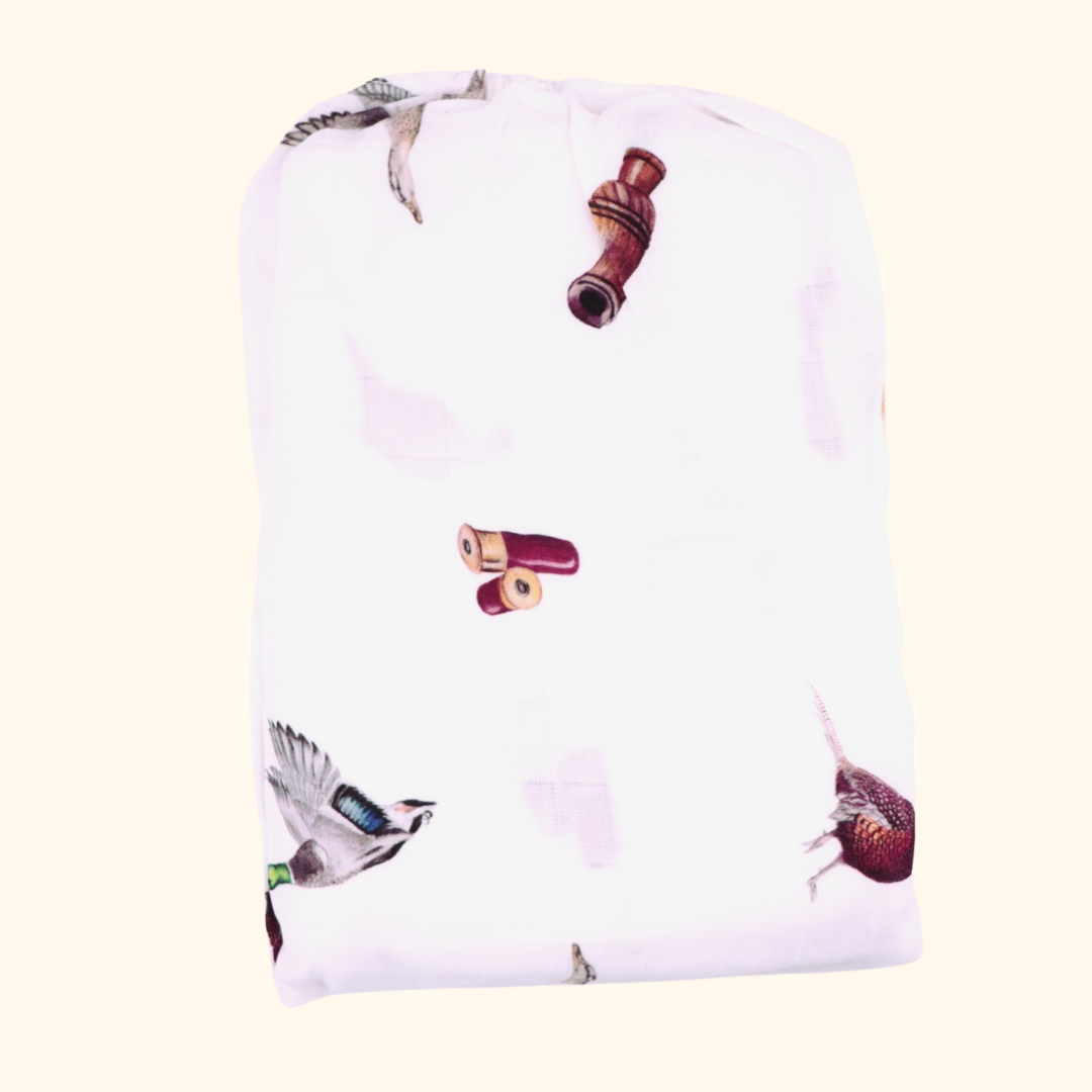 Duck Shooter White Bamboo Muslin Wrap