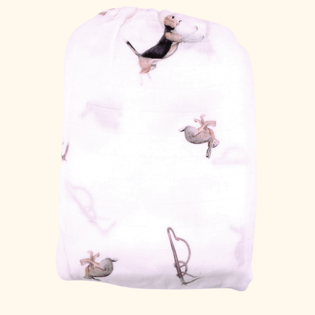 Tally-Ho White Bamboo Muslin Wrap