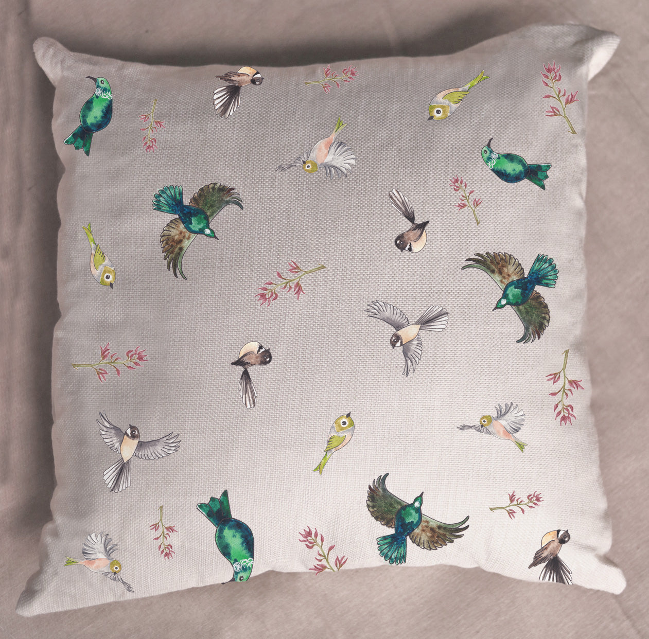 Linen Birds Cushion