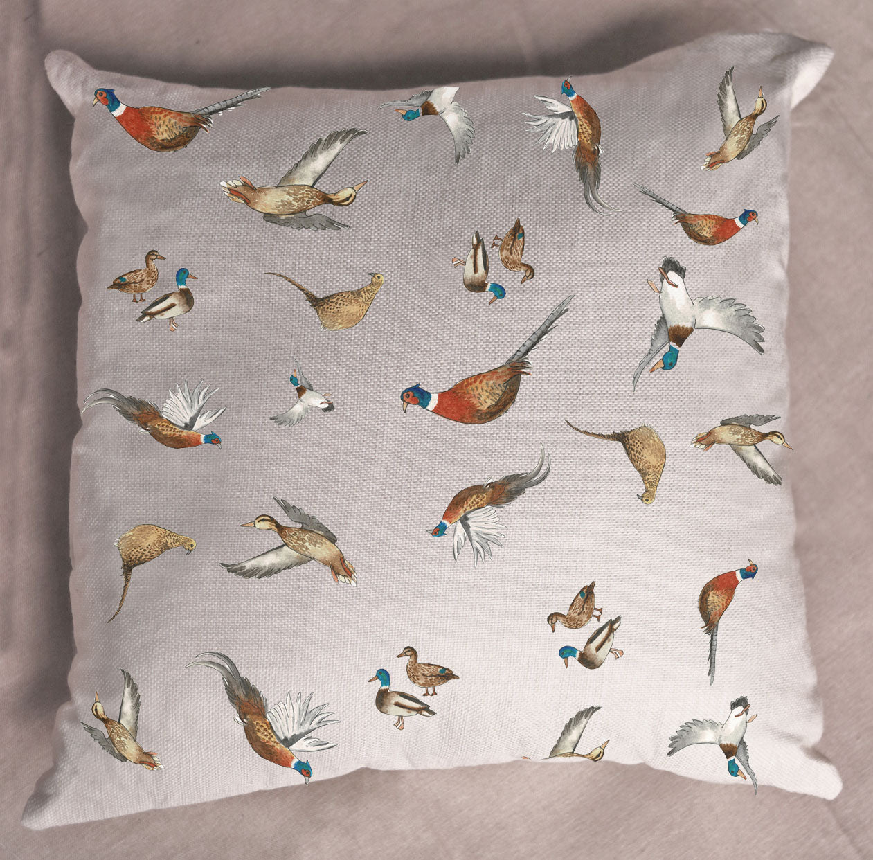 Linen Pheasant & Duck Multi Cushion