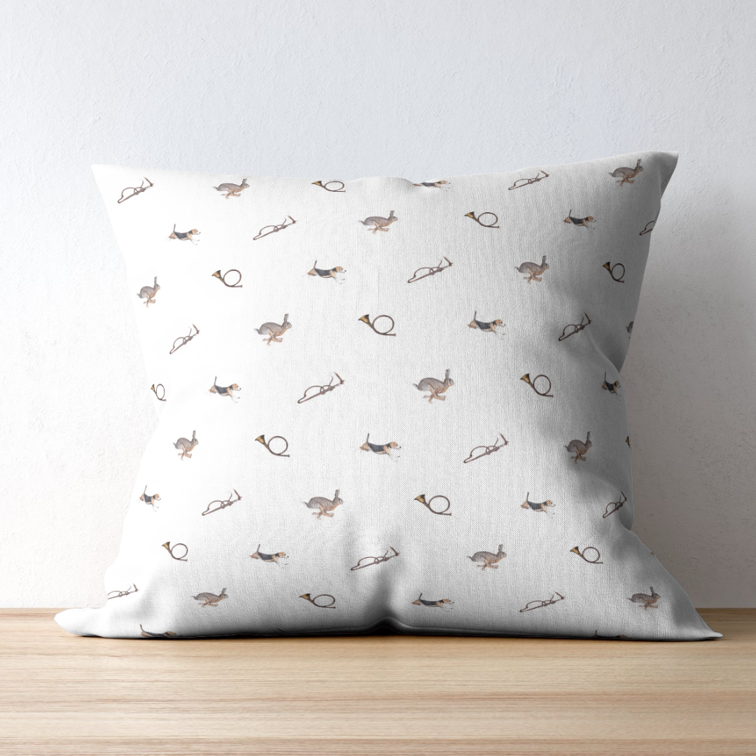 Tally-Ho Pattern Cotton Canvas Cushion