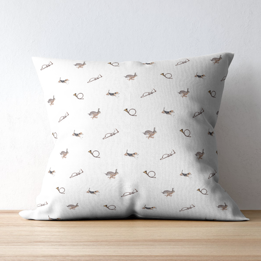 Tally-Ho Pattern Cotton Canvas Cushion