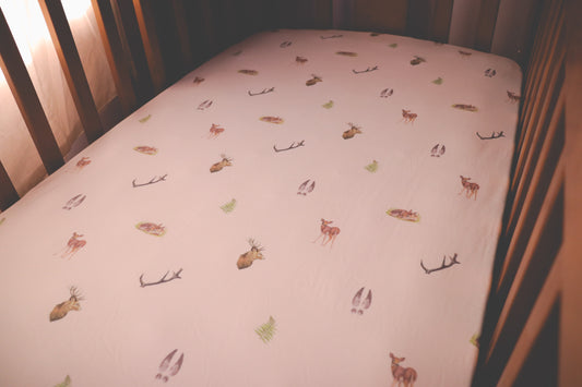 Whimsical - Bamboo Fitted Cot Sheet - White
