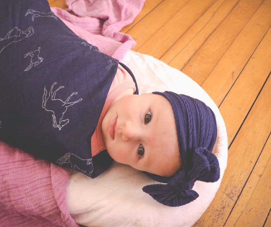 Stencil Horses - Bamboo Muslin Wrap - Navy