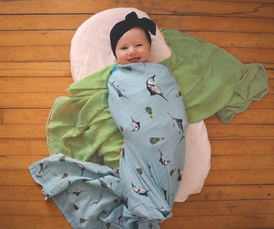 Marlin - Bamboo Muslin Wrap - Blue
