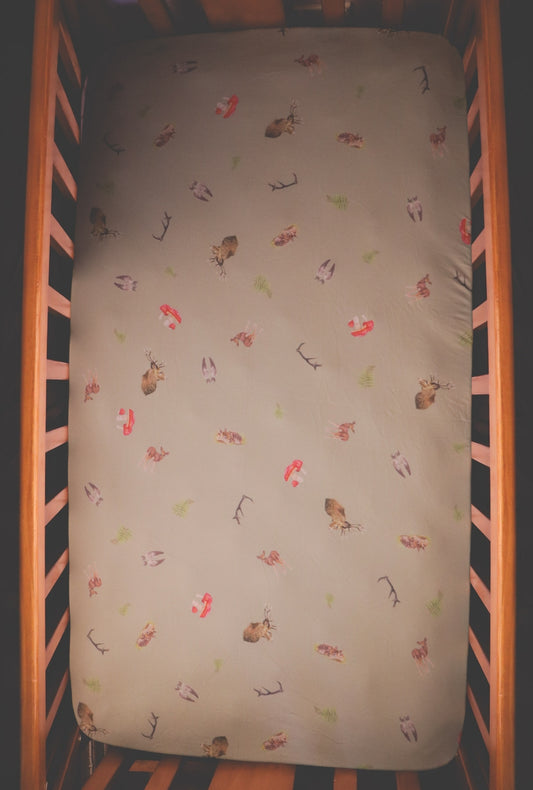 Whimsical - Bamboo Fitted Cot Sheet - Sage