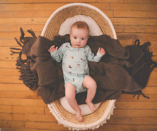 Little Hunter- Duck Shooters -  Long Sleeve Bodysuit - Duck Egg