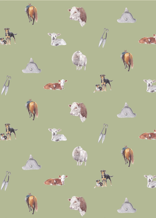 Sheep and Beef NZ Tea Towel - Sage