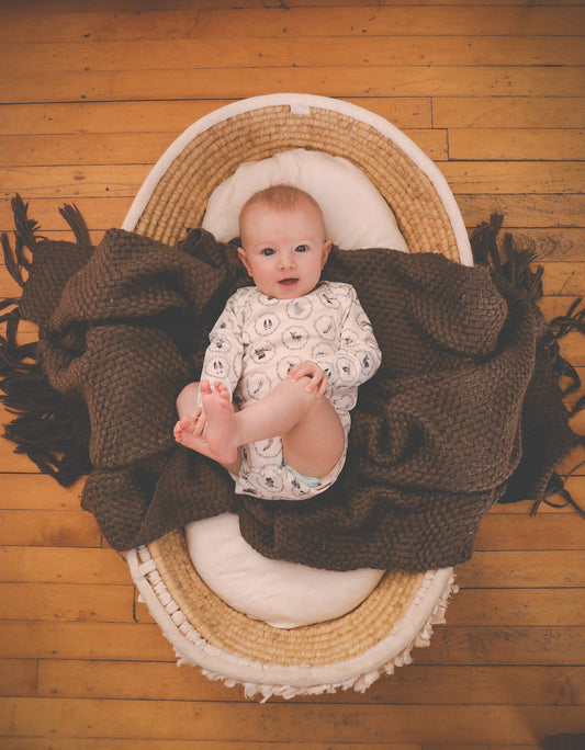 Little Hunter- Whimsical Ferns - Long Sleeve Bodysuit