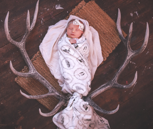 Whimsical Ferns - Bamboo Muslin Wrap - B&W