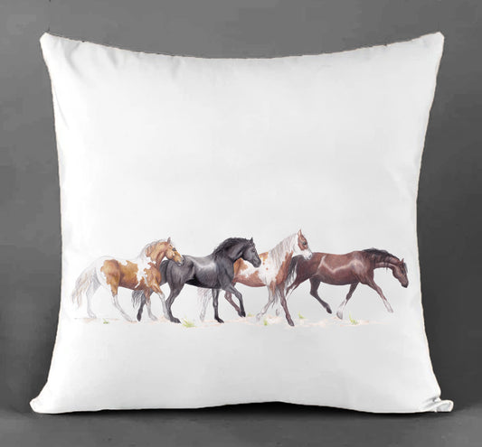 Wild Horses Canvas Cushion Cover