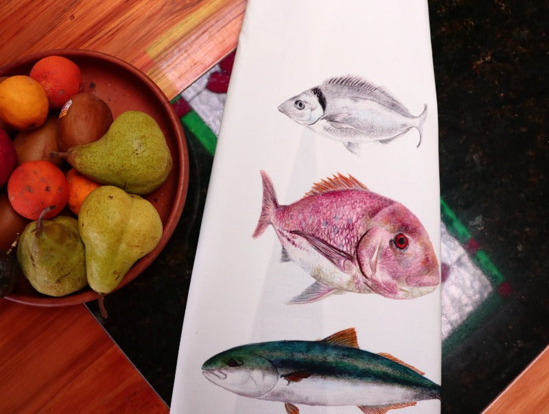 Fish Trio Fine Art Print Tea Towel