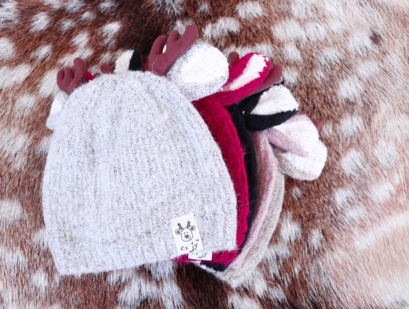 Girls and Boys Wool Deer Knitted Hat