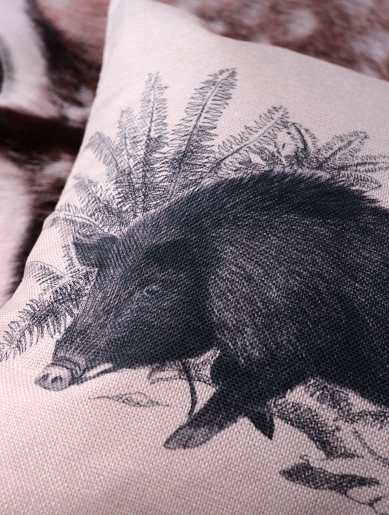 Linen Wild NZ Boar Cushion