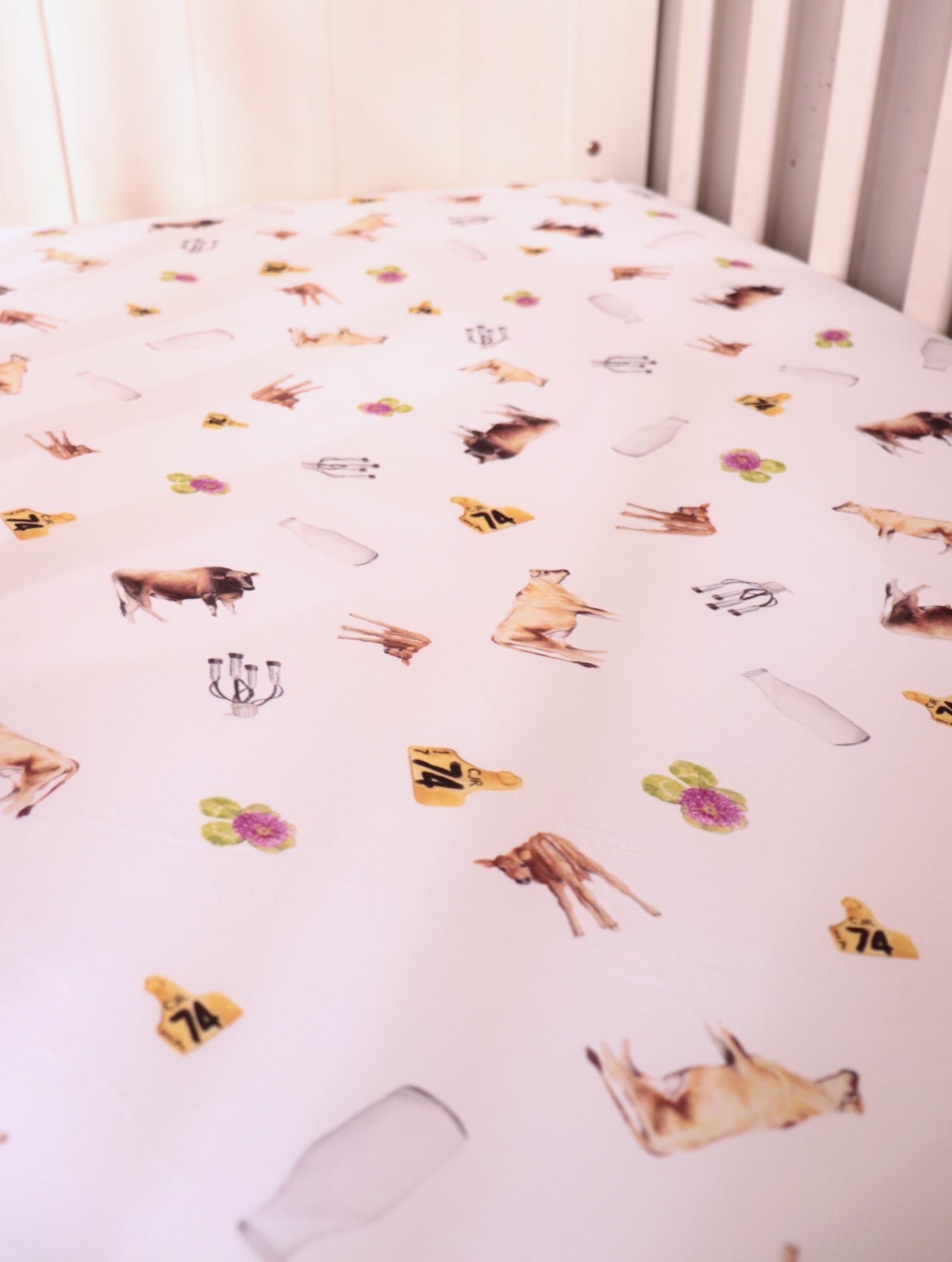 Jersey Cow Multi Bamboo Fitted Cot Sheet