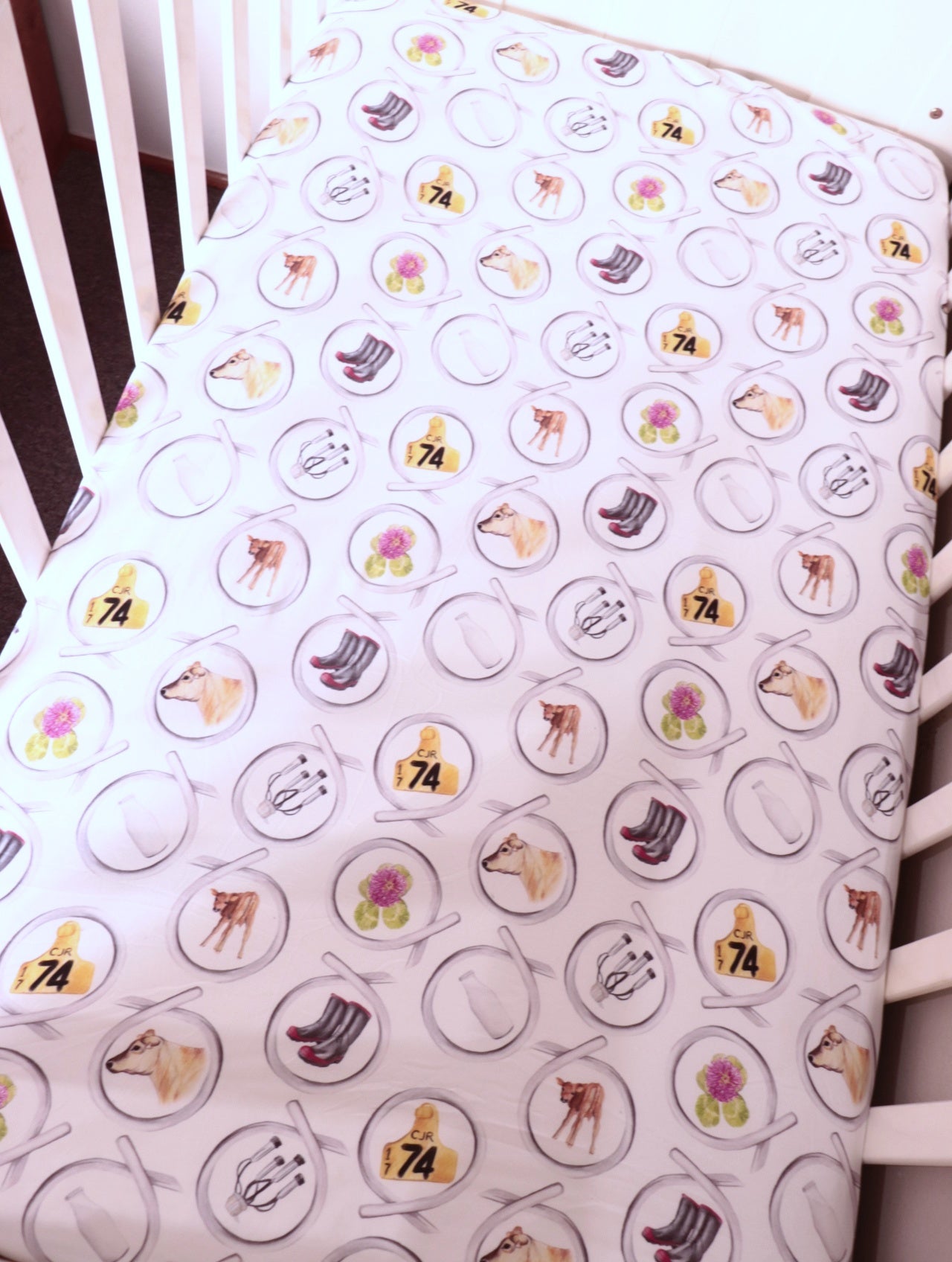 Jersey Cow Bamboo Fitted Cot Sheet