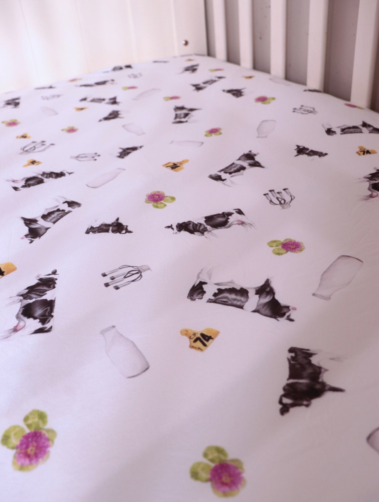 Friesian Cow Multi Bamboo Fitted Cot Sheet
