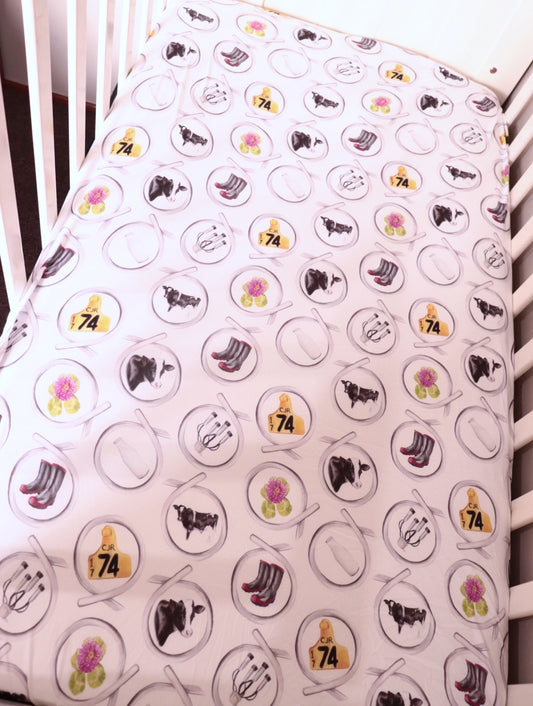 Friesian Cow Bamboo Fitted Cot Sheet