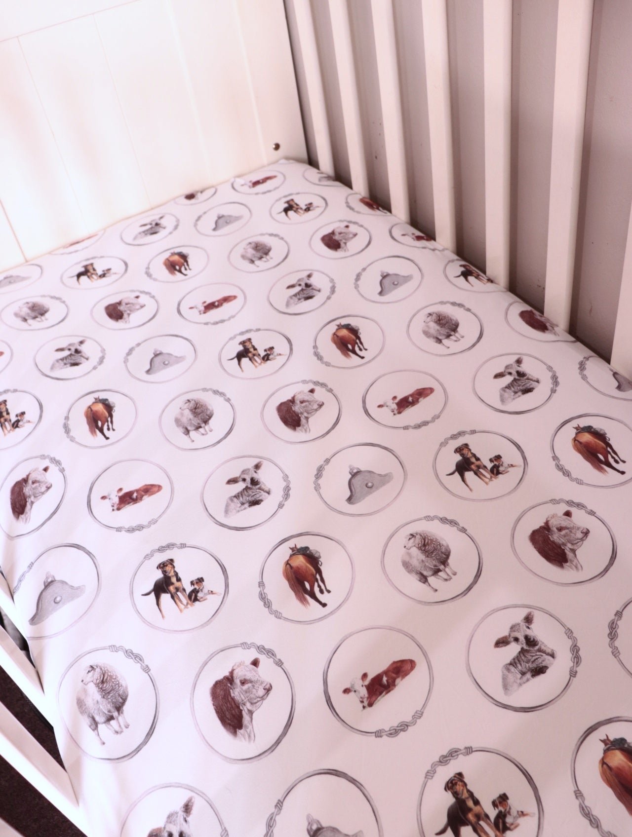 Sheep & Beef Bamboo Fitted Cot Sheet