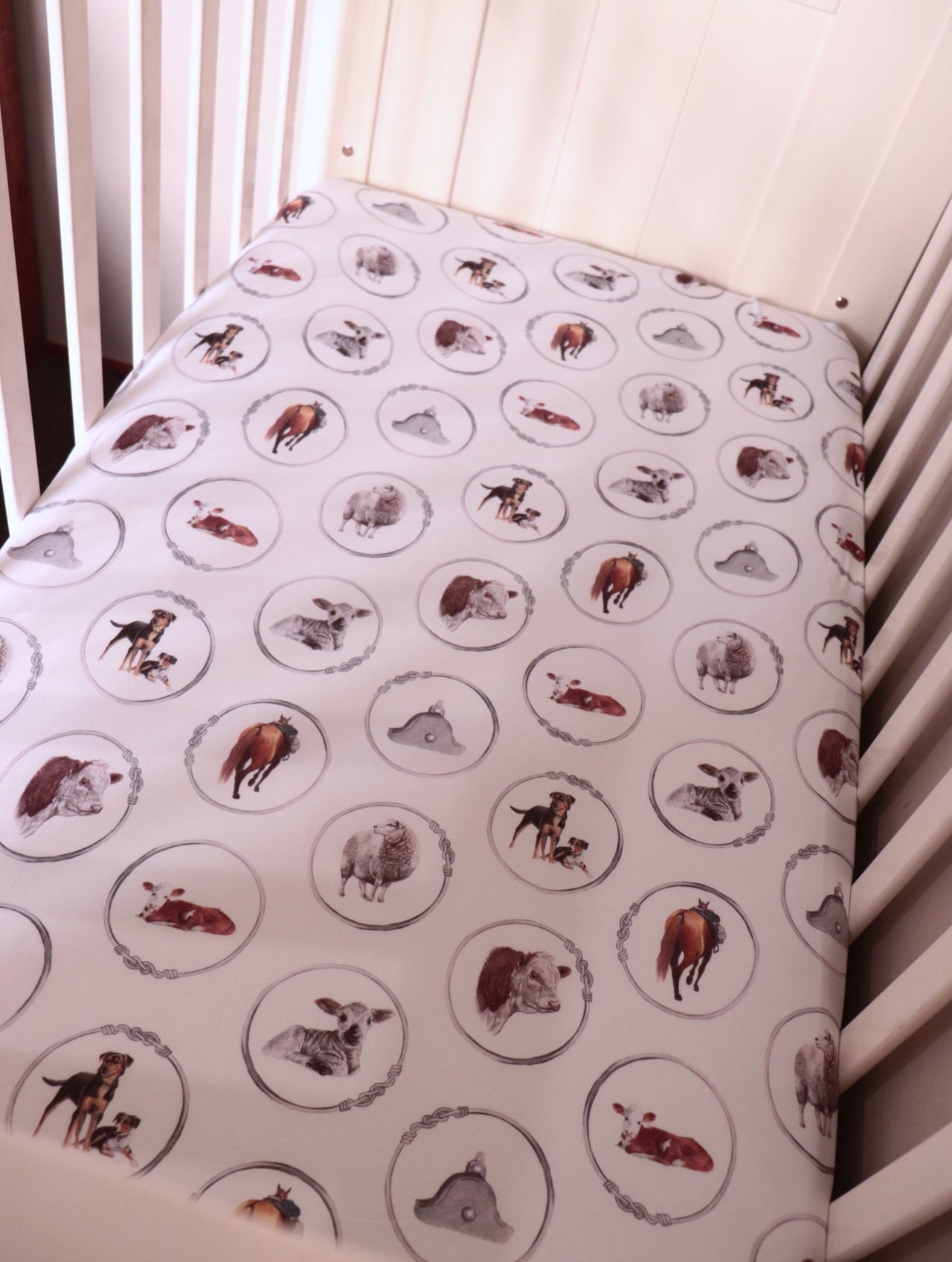Sheep & Beef Bamboo Fitted Cot Sheet