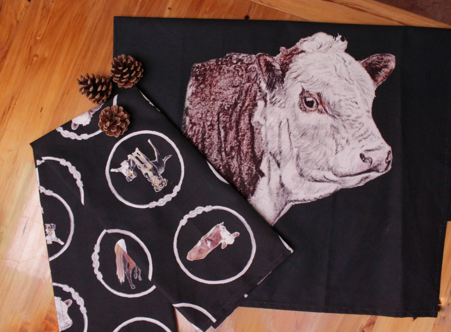 Sheep & Beef No8 Wire NZ Tea Towel - Black