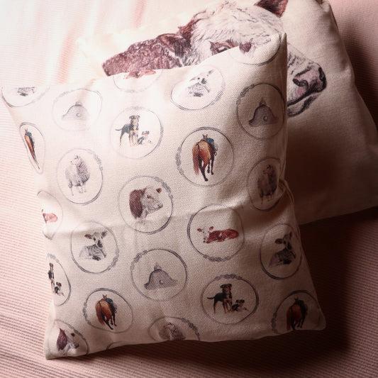 Linen Sheep & Beef Cushion