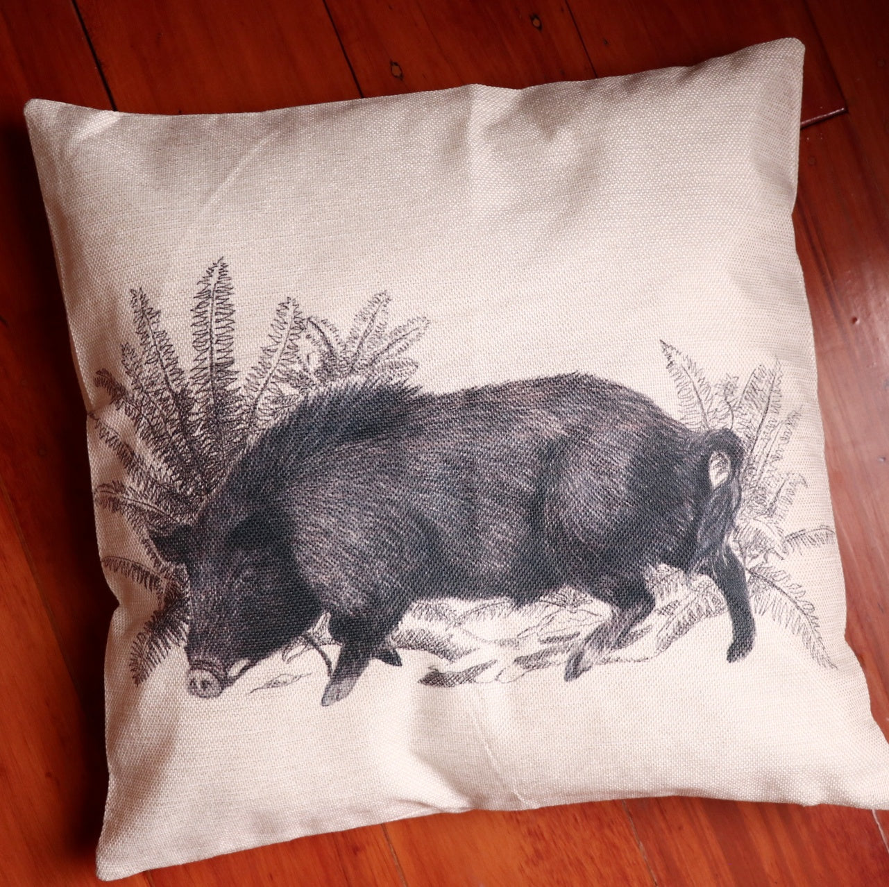 Linen Wild NZ Boar Cushion