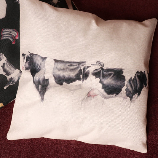 Linen Friesian Cow Cushion