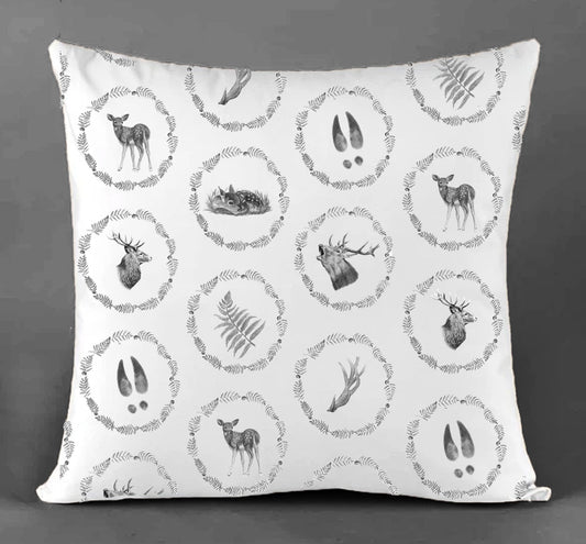 Fern Deer Cotton Canvas Cushion