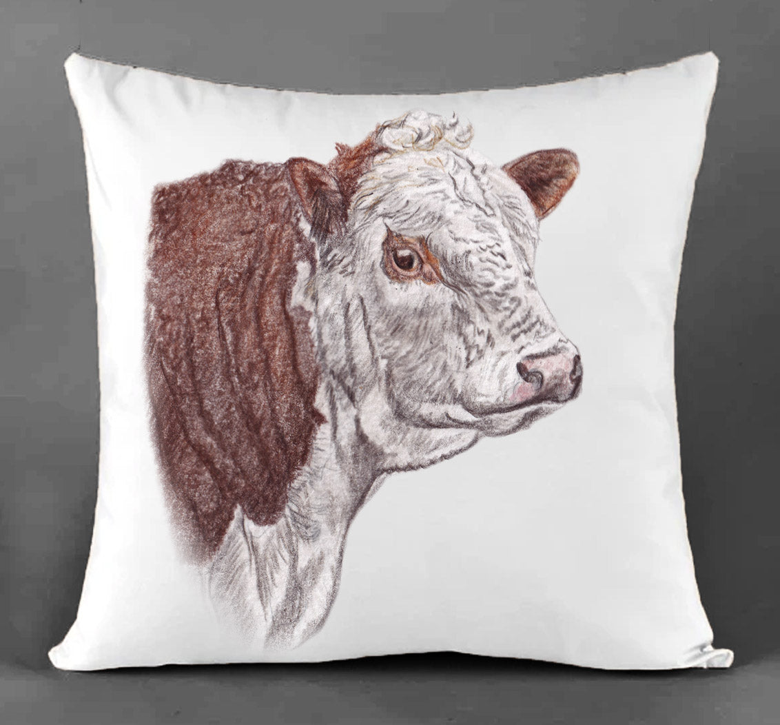 Hereford Bull Cotton Canvas Cushion