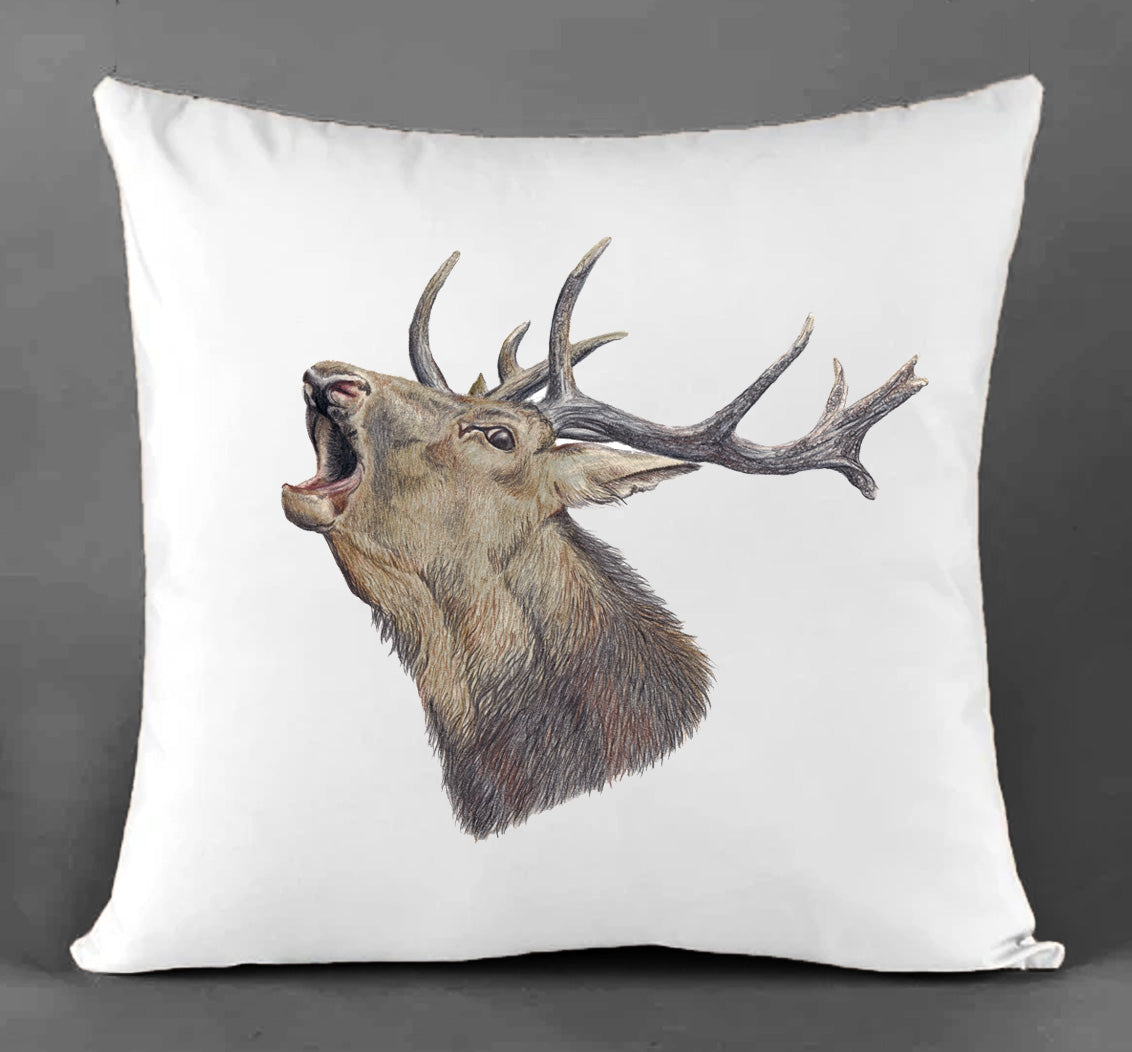 Red Stag Roaring Canvas Cushion