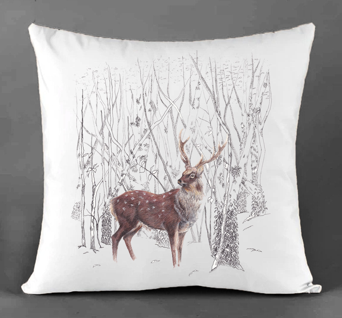 Sika Stag Cotton Canvas Cushion