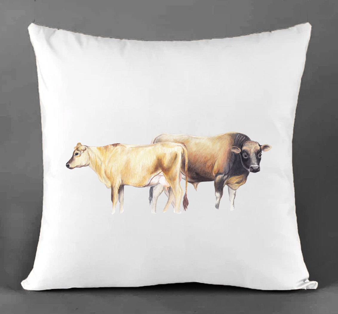 Jersey Cow pair Cotton Canvas Cushion